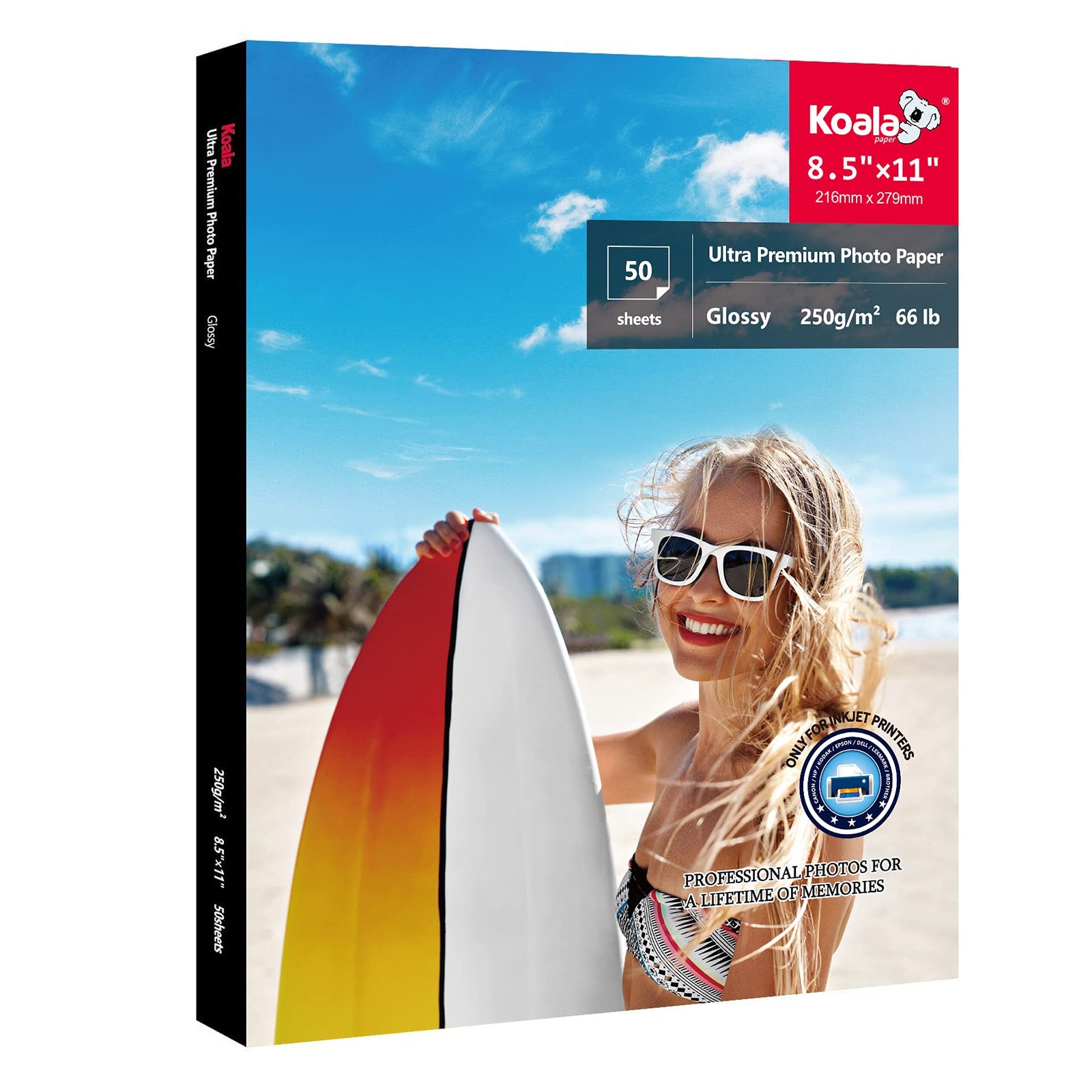 Koala Premium Photo Paper 8.5×11 Inch Glossy Photo Printer Paper for Inkjet P…