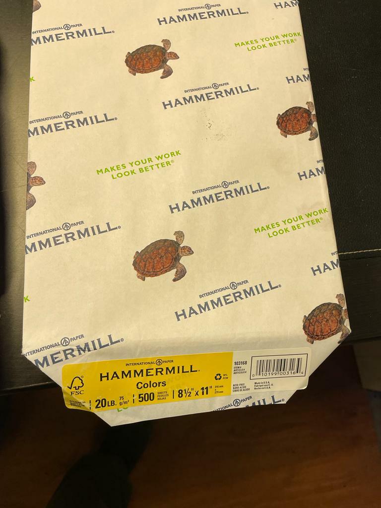Hammermill Colored Paper 20 lb Goldenrod Printer Paper 8.5 x 11-1 Ream 500 Sh…
