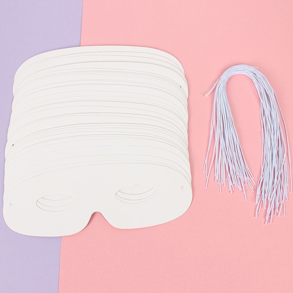 40Pcs Durable DIY White Paper Masks Party Blank for Handpainted Masquerade Use