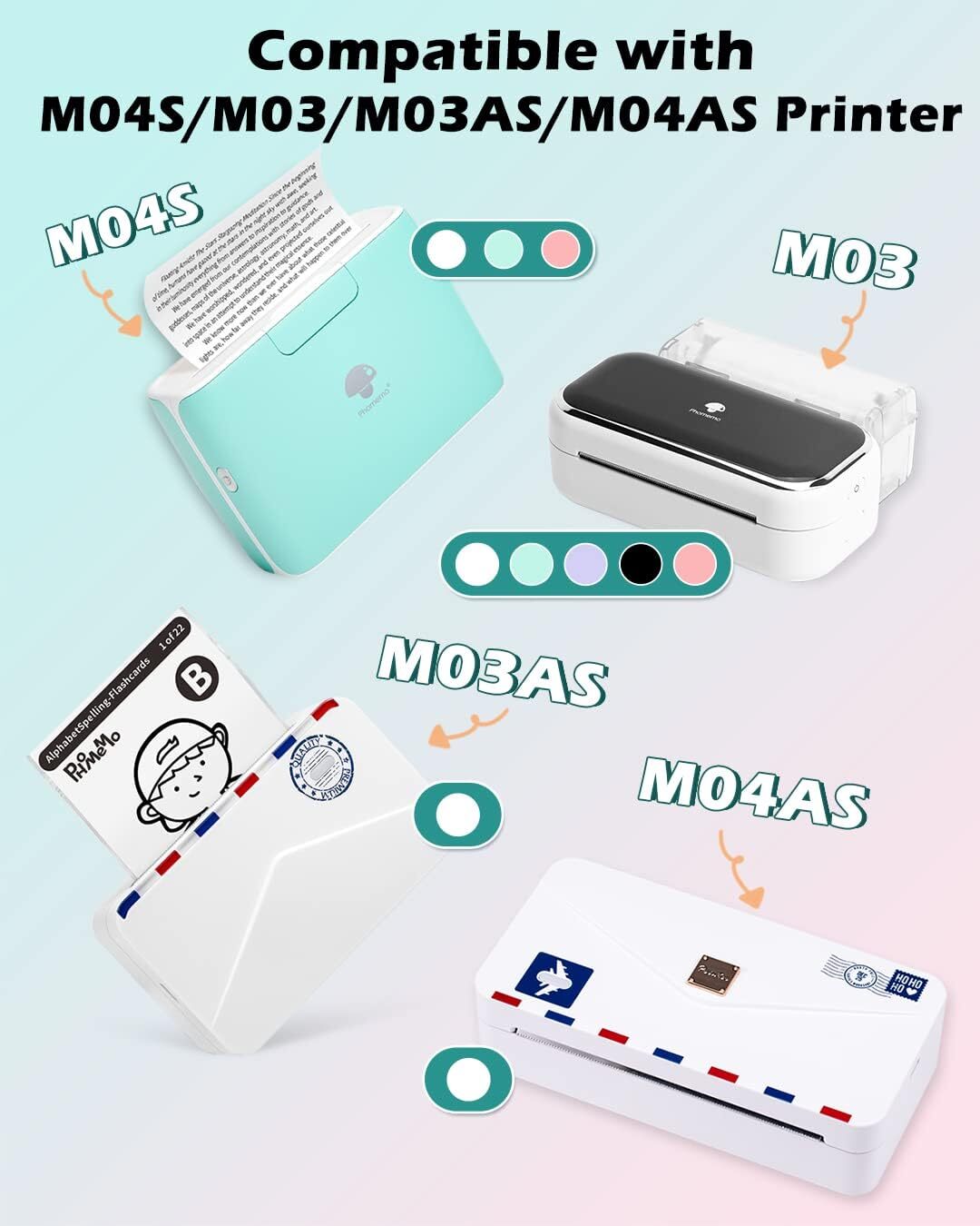 Phomemo 3 Rolls Non-Adhesive 80mm Width Thermal Paper Printer Paper For M03 M04S