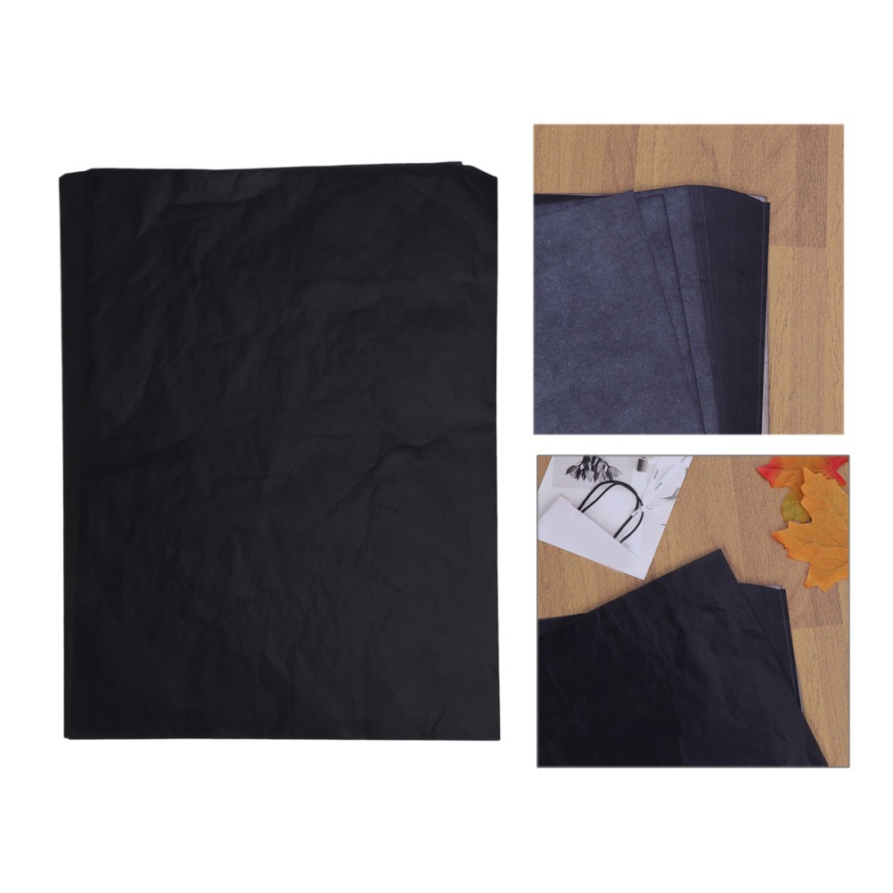 100Pcs Tracing Paper Carbon Coated Black for Detailed Design Transfer Projects