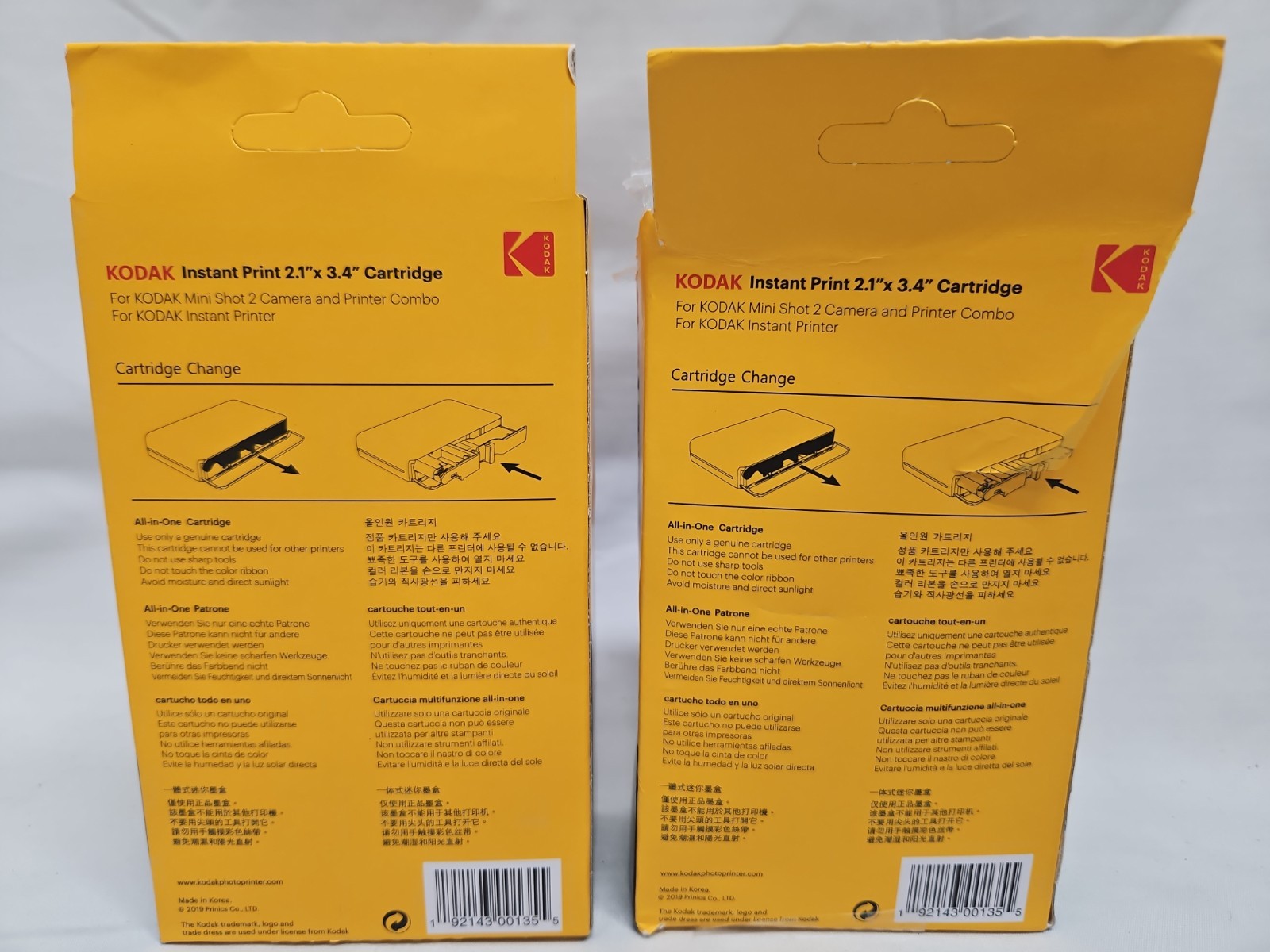 Kodak Camera Replacement Cartridge For Minishot 2. 2.1″ x 3.4″ 30 Sheet Lot Of 2