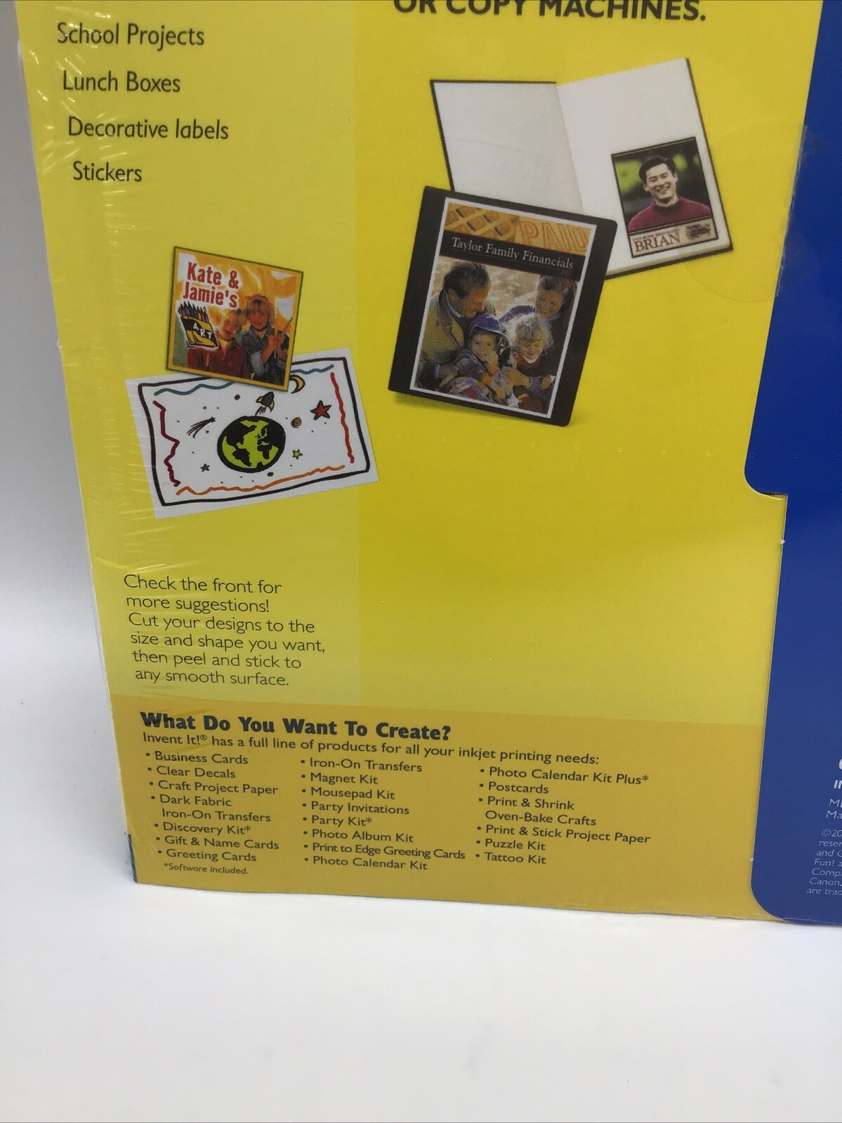 INVENT IT! Print & Stick Project Paper Gloss Finish 10 Sheets 8.5”x11” Brand New