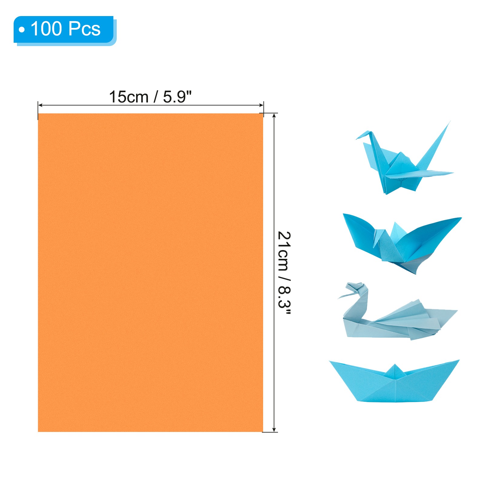 Orange Red Color Copy Paper, 100 Sheets 8.3×5.9″ A5 70gsm
