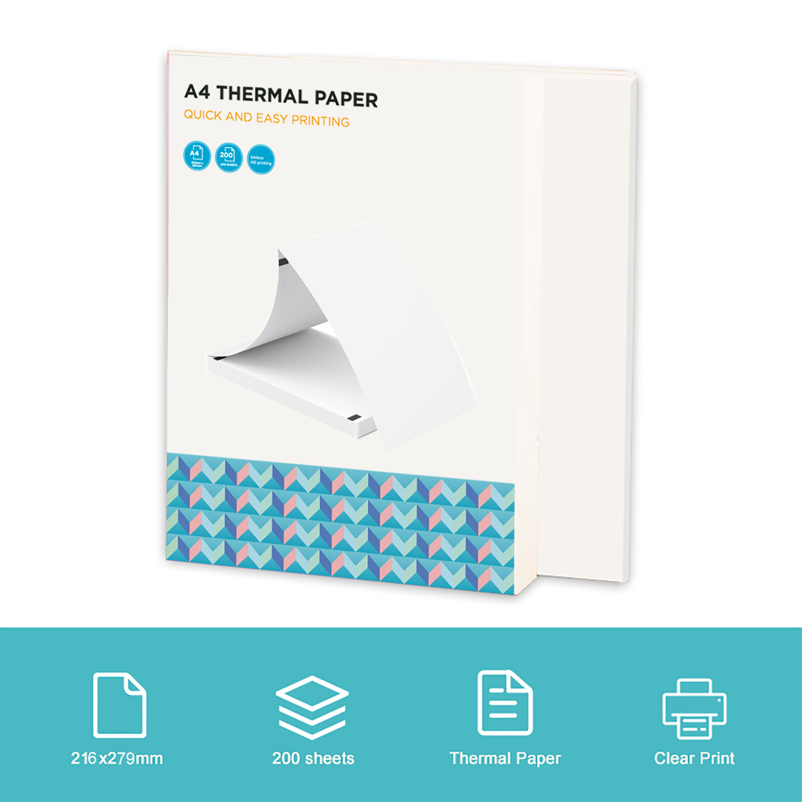 Thermal Paper 200 Sheet Letter Size Fan folded Printing Paper for H9Z2