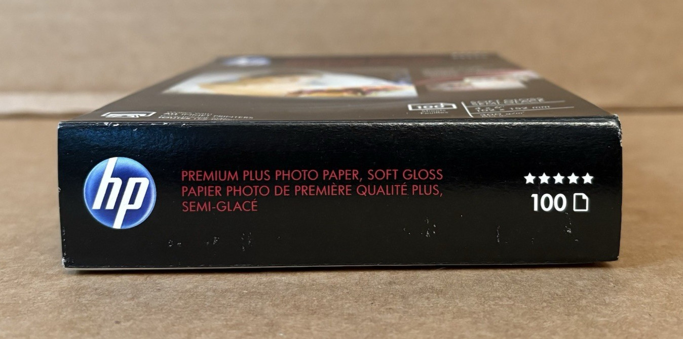 HP Premium Plus Soft Gloss Photo Paper Glossy photo paper 80lb 4×6 100pc Sealed