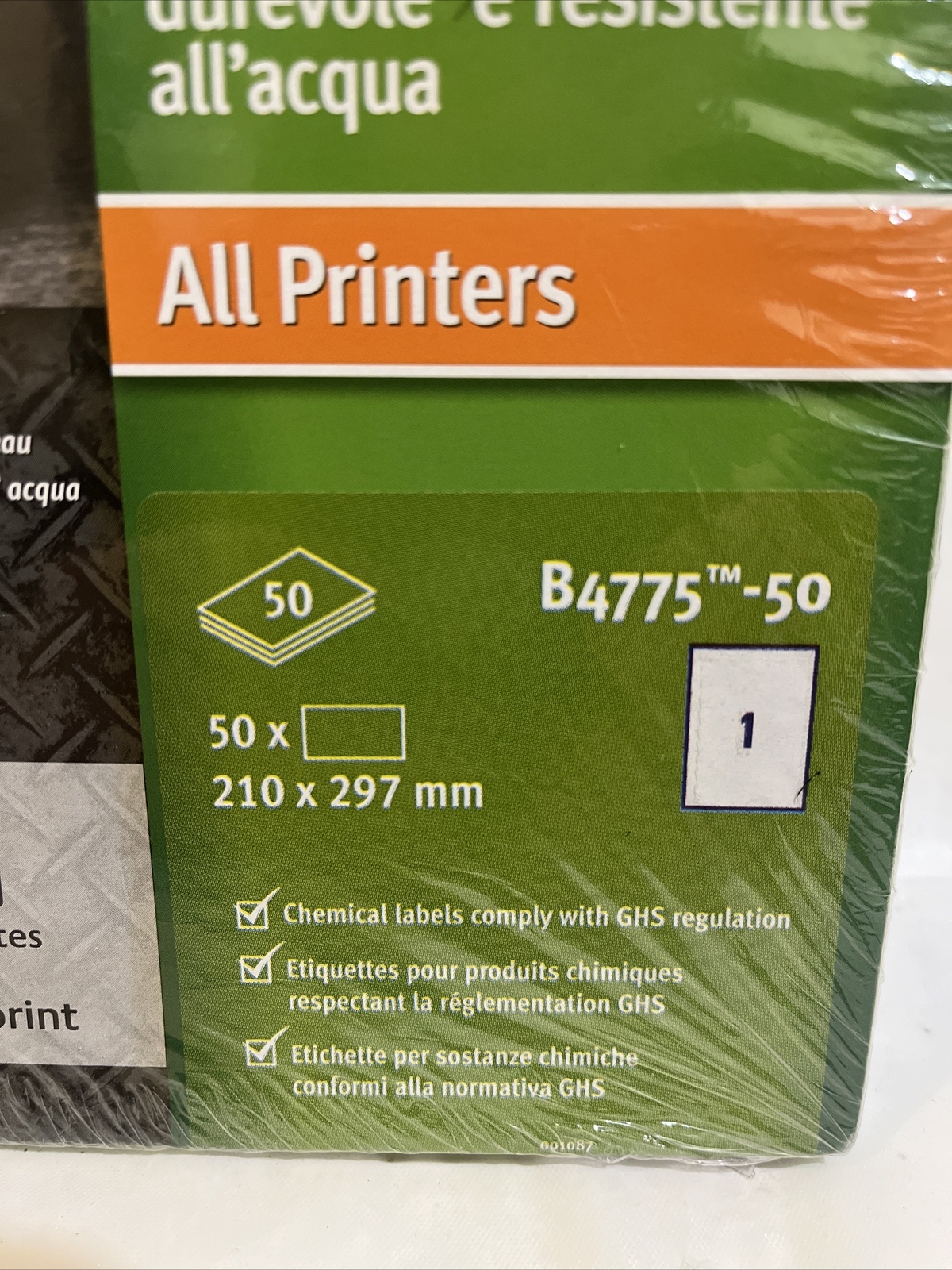 Avery B4775 Ultra Heavy Duty /resistenti Labels 210 X 297 Mm 1 Label X 50 Sheet