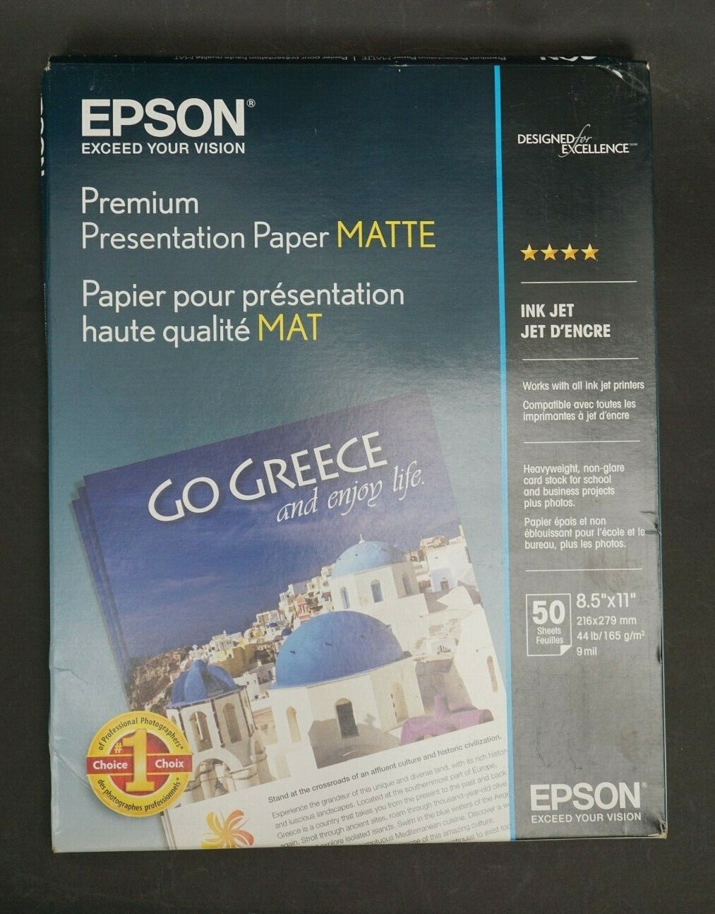 Epson Premium Presentation Paper Matte 8.5″ x 11″ 50 Sheets S041257