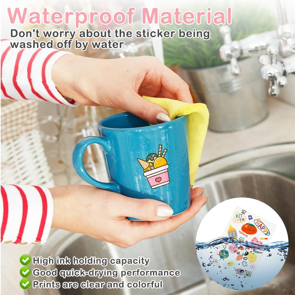 12 Sheets A4 Sticker Paper for Printing, Transparent a4 Self Adhesive Film…