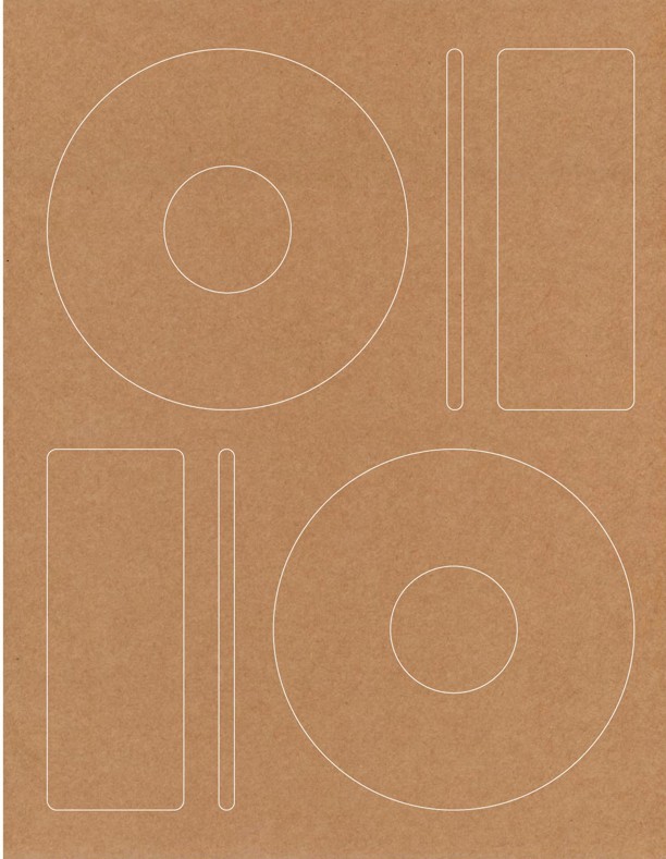 100-Pak Matte Finish Brown Recyclable CD/DVD Labels for inkjet/laser printers