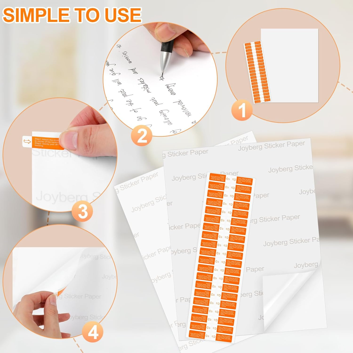 Printable Sticker Paper for Inkjet Printer, 40 Sheets 8.5″X11” Matte Sticker