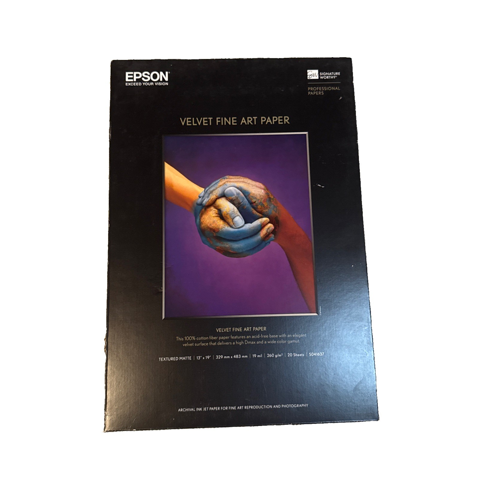 EPSON Velvet Fine Art Paper Matte Textured (13 x 19) 20 Sheets 19 mil 260 g/m2