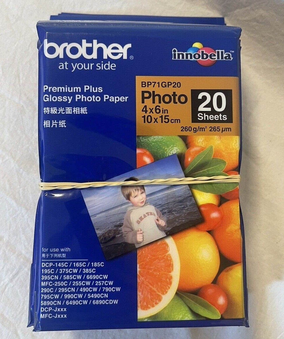 Brother Innobella Premium Plus Glossy Photo Paper 10x15cm 20 Sheets x 5 Set