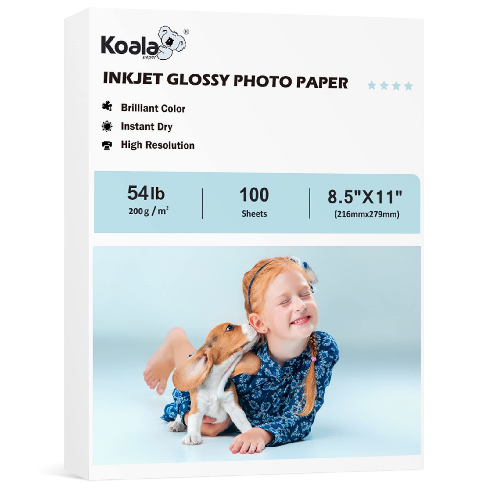 Koala Glossy Inkjet Photo Paper Thick 8.5X11 Inches 100 Sheets 54lb Picture P…