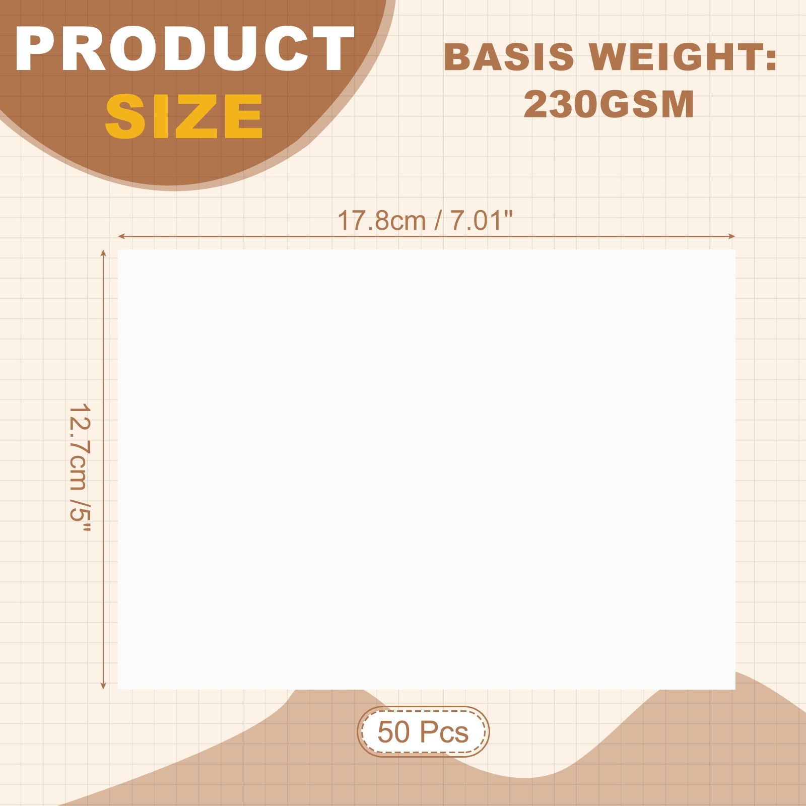 7×5″, 50 Sheet Photo Paper for 230GSM Jet Printers