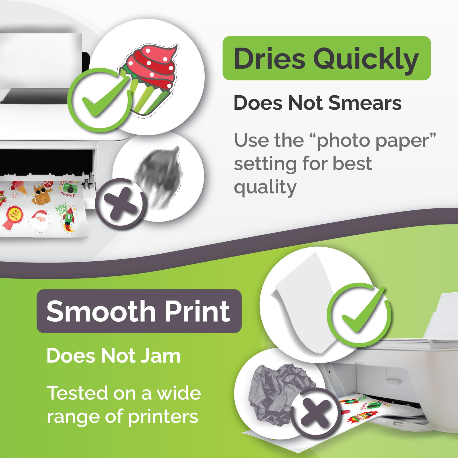Premium Printable Vinyl Sticker Paper for Inkjet & Laser Printer – 34 Sheets …