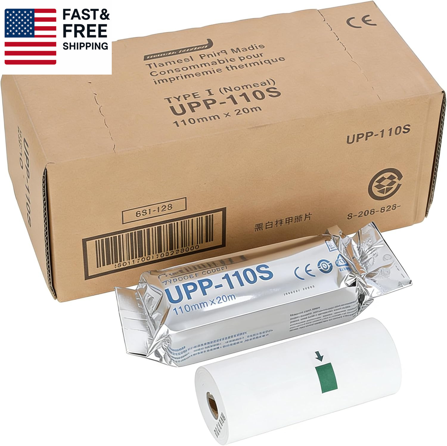 UPP-110S Type I Black and White Video Thermal Ultrasound Paper Film/Media 10 Rol