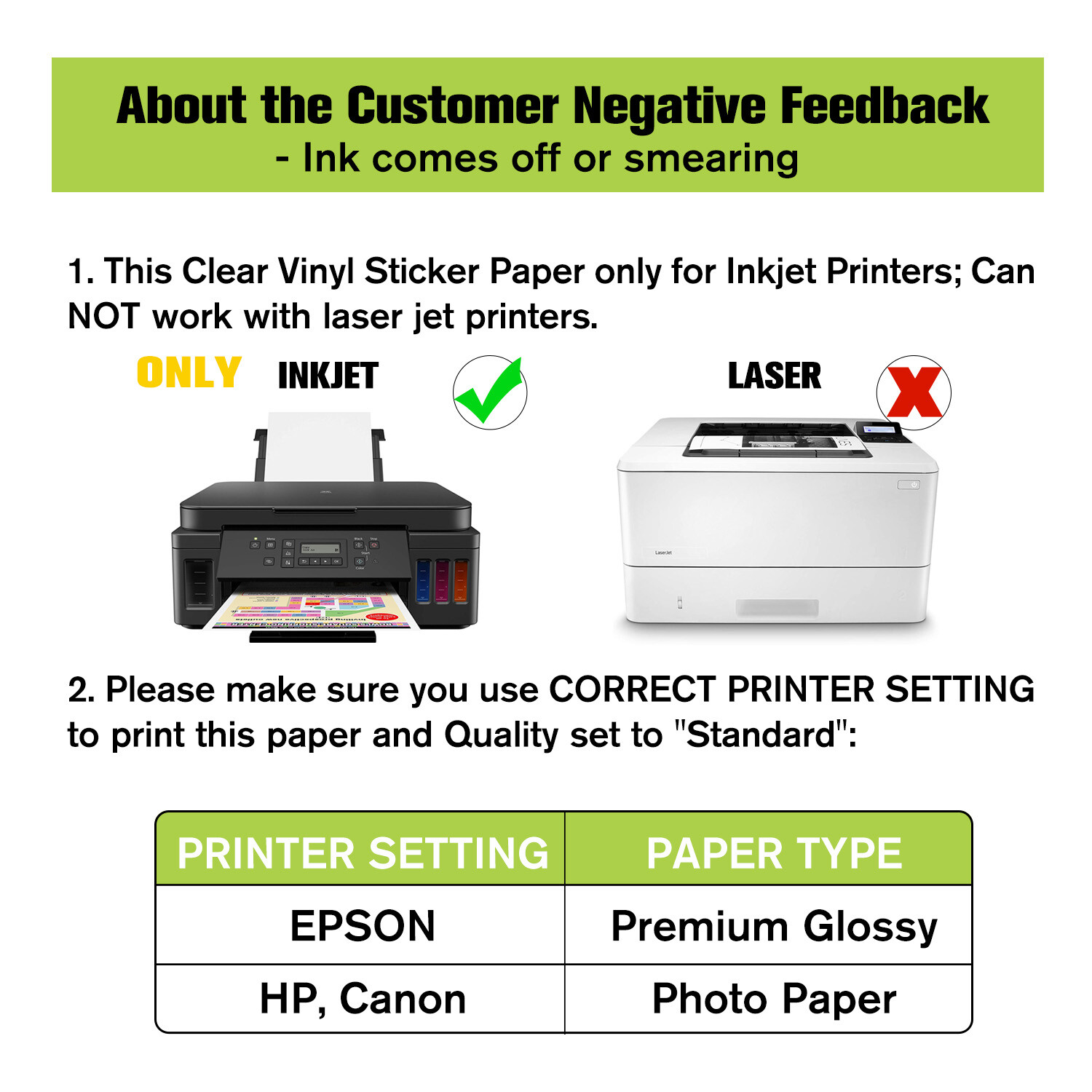 Koala Clear Sticker Paper for Inkjet Printer 30 Ct Waterproof Printable Vinyl