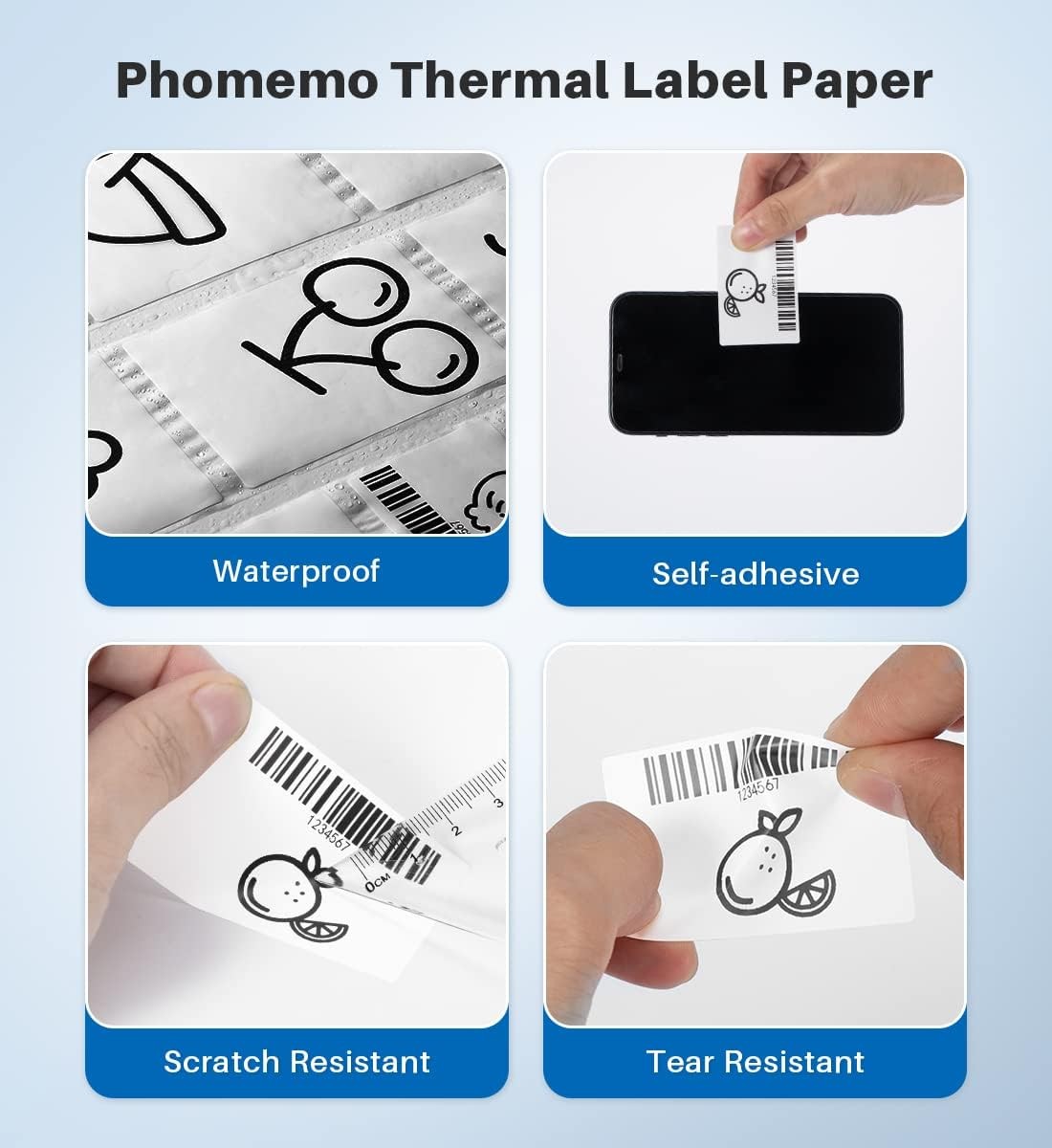 Phomemo M220/M250/M200/M221/M260 Thermal Label White Self-Adhesive Label