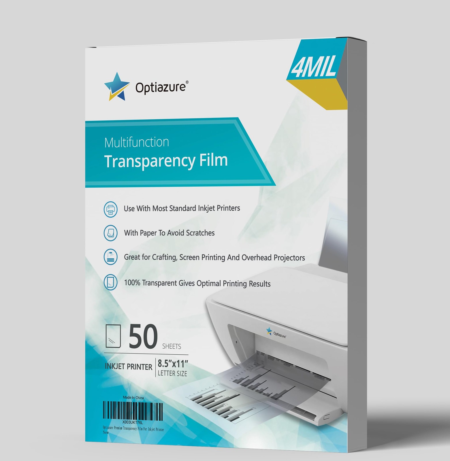 50 PCS Transparency Film Overhead Projector Inkjet Acetate Letter Size
