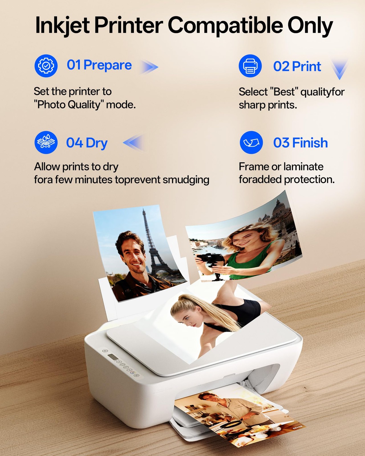 Glossy Thin Inkjet Paper 8.5×11 Inches, 110 Sheets brochure paper, 115gsm Pho…