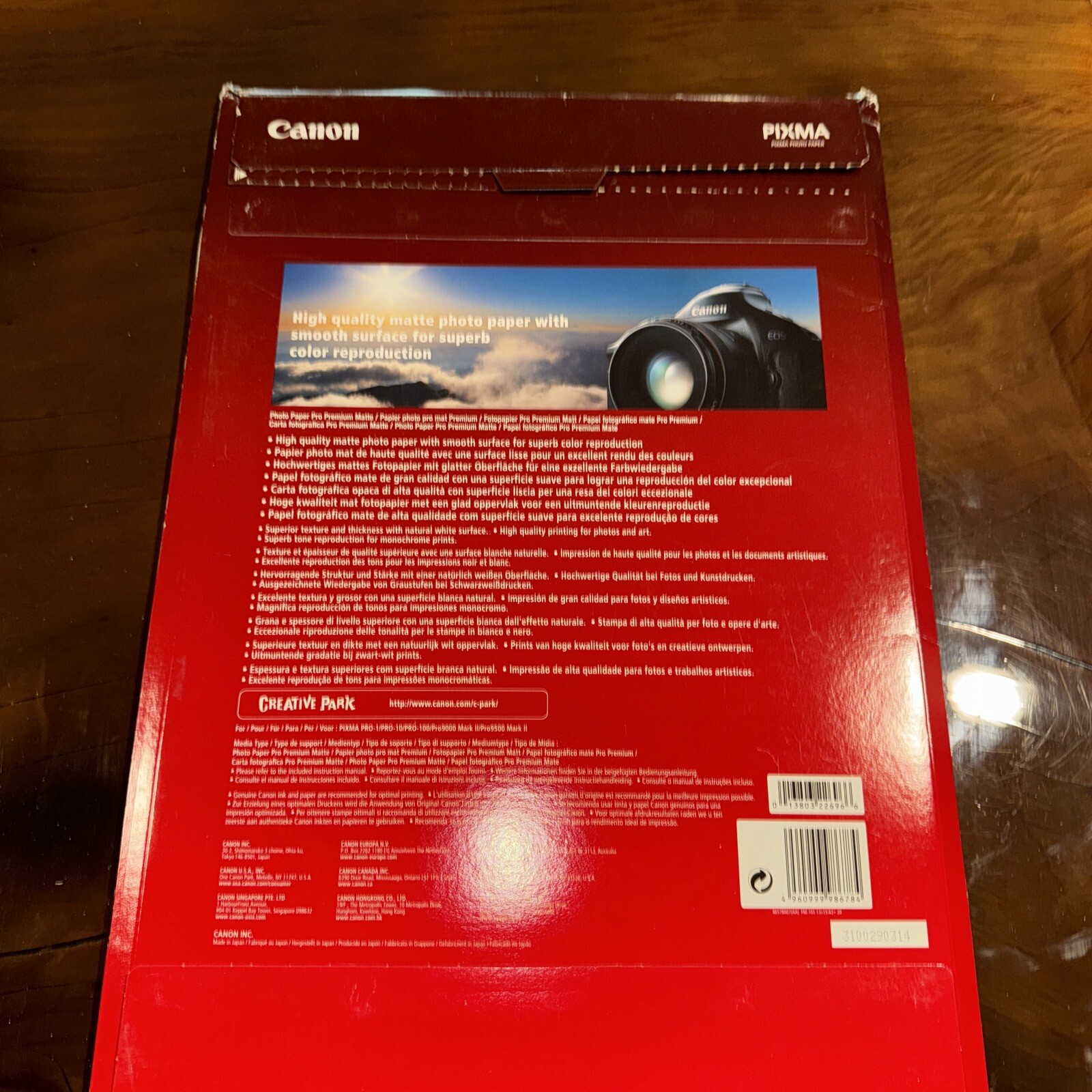 Canon PM-101 Photo Paper Pro Premium Matte (13 x 19″, 20 Sheets)