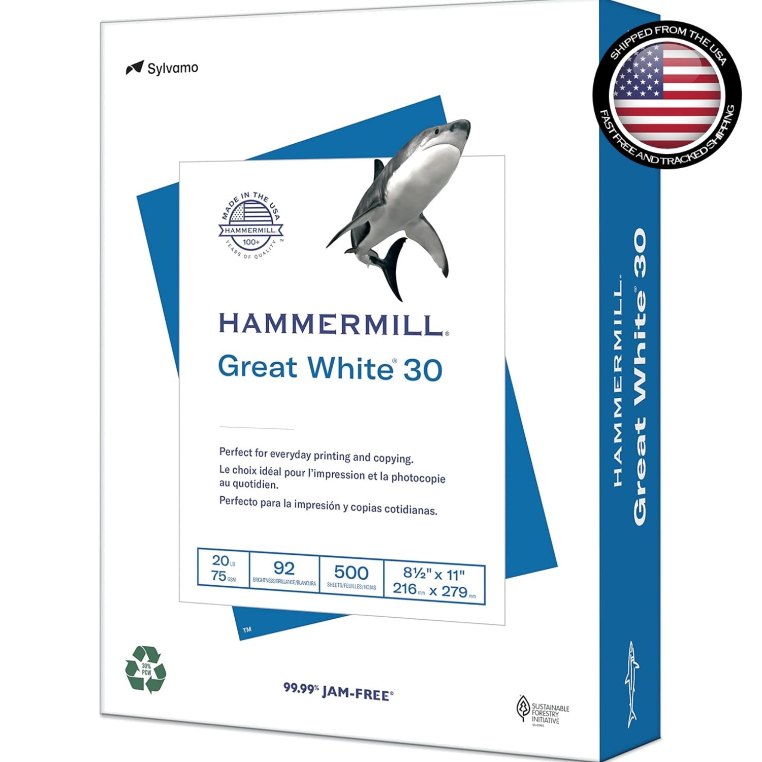 High Quality Great White 30% Recycled Paper – 500 Sheets, Ideal for All Printers
