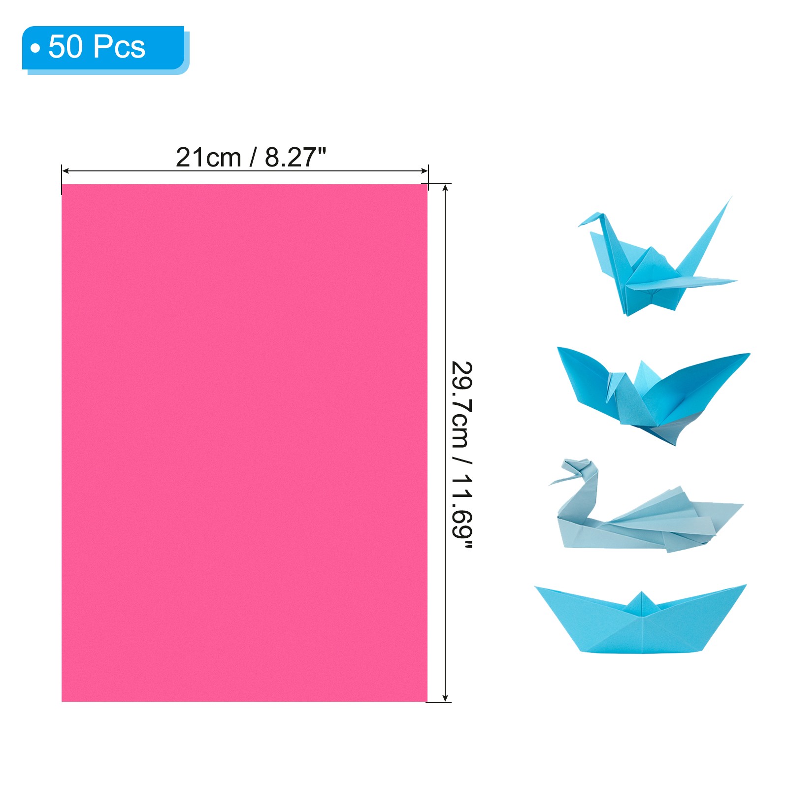 Fluorescent Rose Red Color Copy Paper, 50 Sheets 11.7×8.3″ A4 70gsm