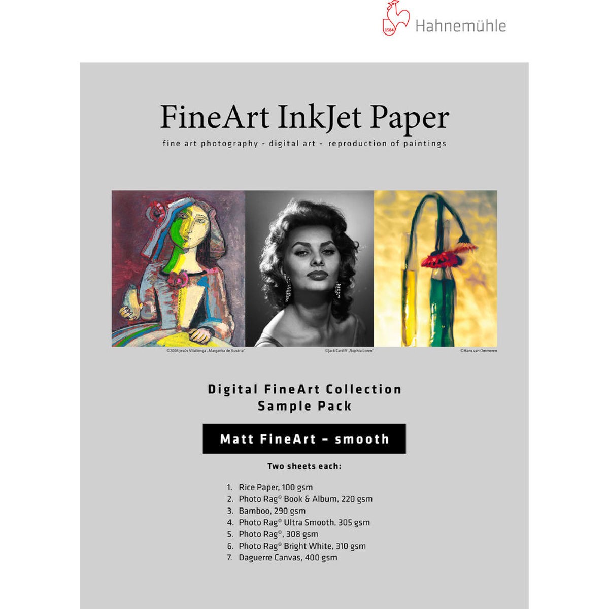 Hahnemuhle Matte FineArt Smooth Inkjet Paper Sample Pack, 13×19″, DIN A3+, 12 Sh