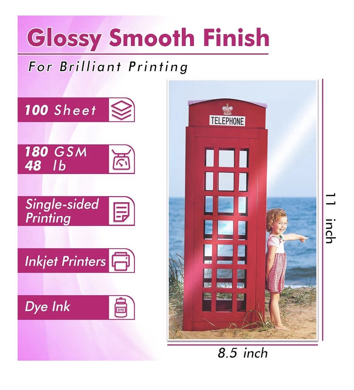 2xKoala Glossy Inkjet Photo Paper 11×17 Inch 48lb 100 Sheets 180gsm Dye Ink