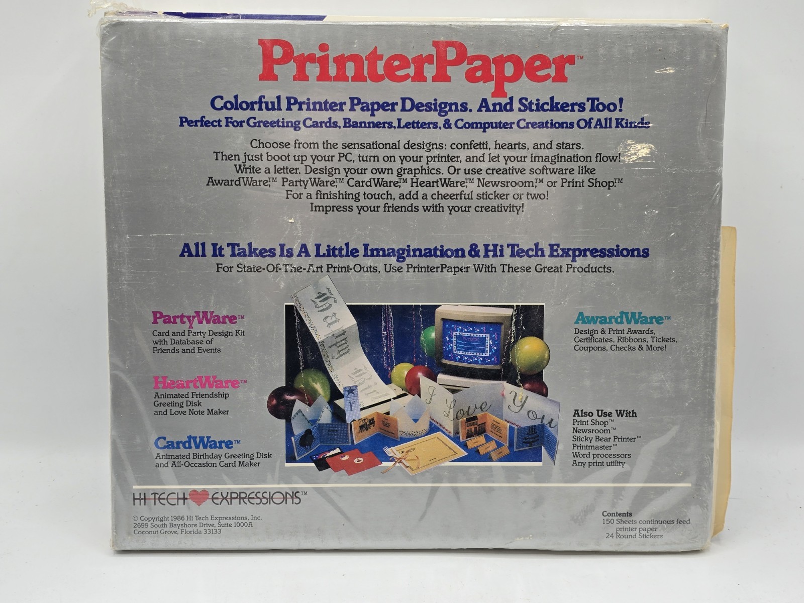 2 Hi Tech Expressions Continuous Printer Paper Lot Dot Matrix Greeting Paper