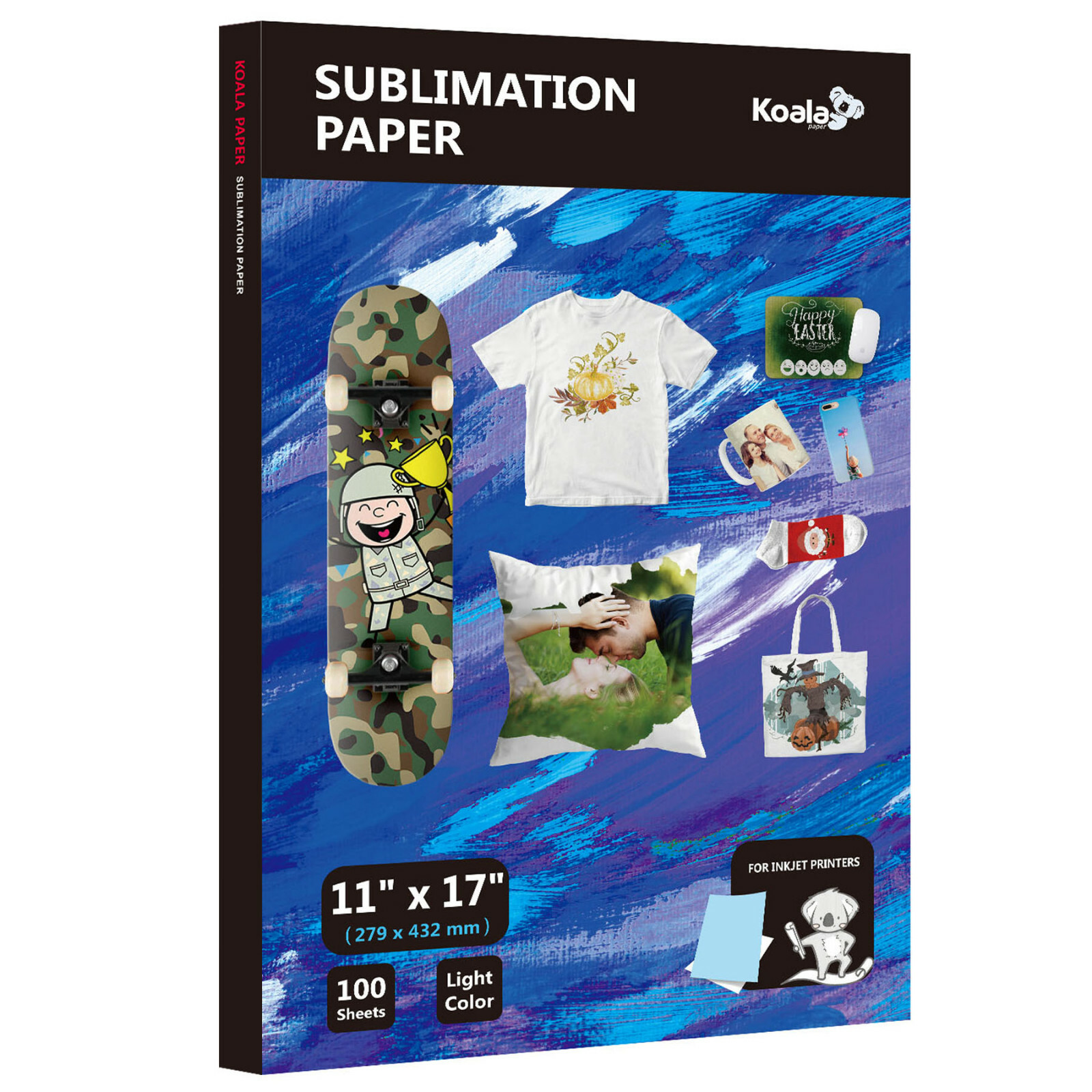 Koala Sublimation Ink Inkjet Heat Transfer Paper 11×17 100 Sheets for DIY Gifts