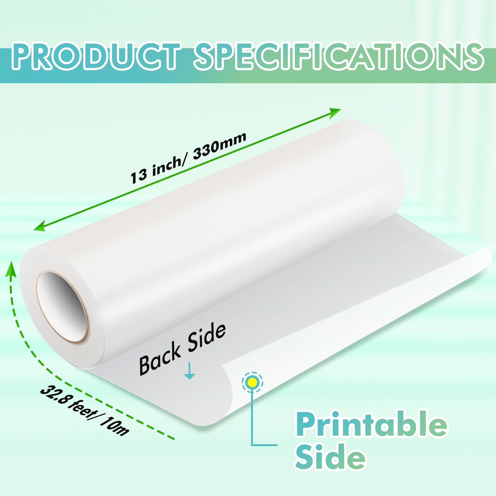 Koala Printable Vinyl Sticker Paper Roll for Inkjet Printers, 13 inch x 32.8 …