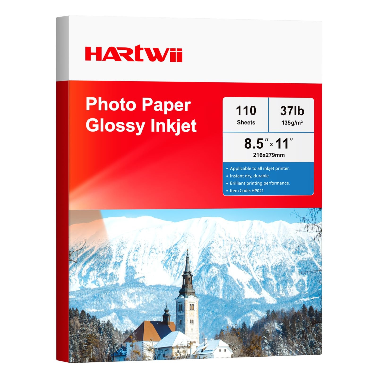 Glossy Photo Paper 8.5×11 Inches, 110 Sheets Thin Inkjet Paper,135gsm 37lb Ph…