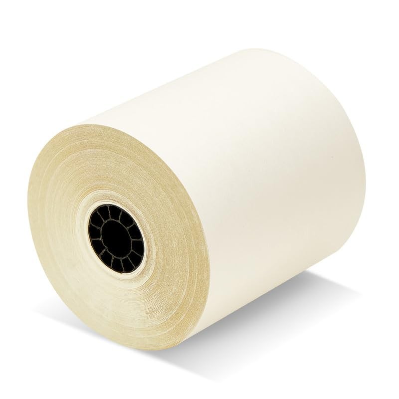 (50 Rolls) 3” x 95′ White/Canary 2 Ply 3″ x White/Yellow (2-Ply), white