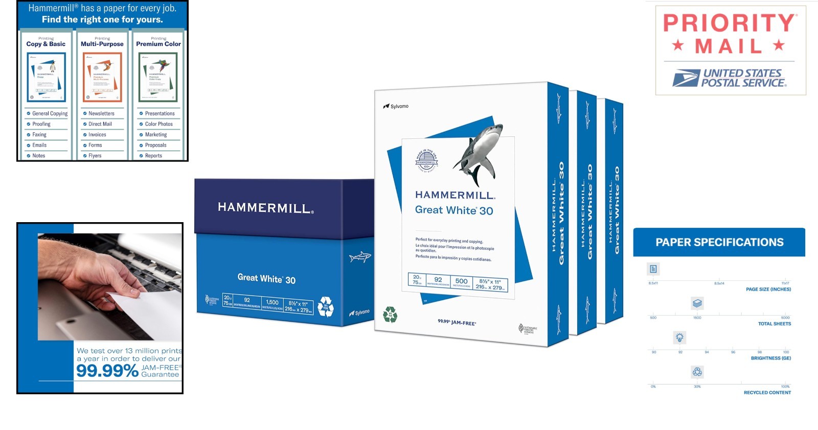 A4 Paper Recycled 1500 Count 92 Bright Smooth 30% Recycled Paper Print Use
