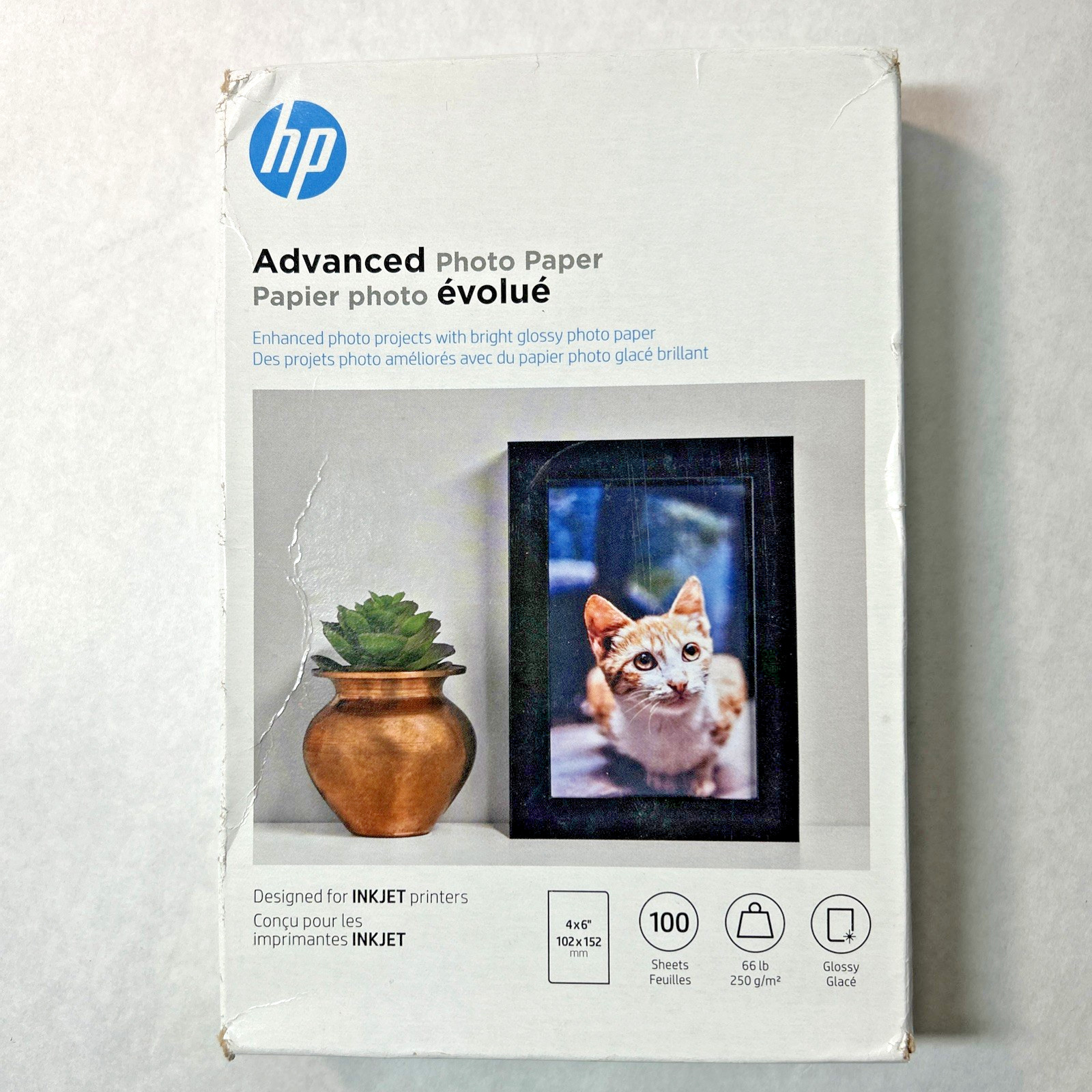 HP Advanced Photo Paper Glossy -100 Sheets 4″ x 6 ” – Q6638A Pkg Never Opened