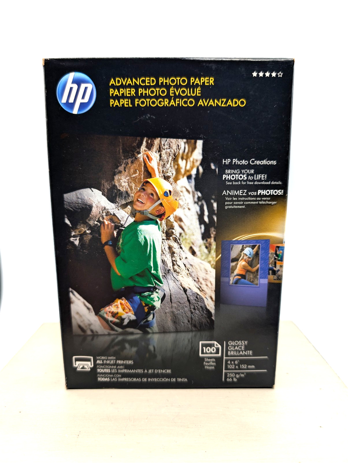 HP Advanced Photo Paper Glossy 4×6″ (100 Sheets/Pack) Q6638A – NEW Sealed