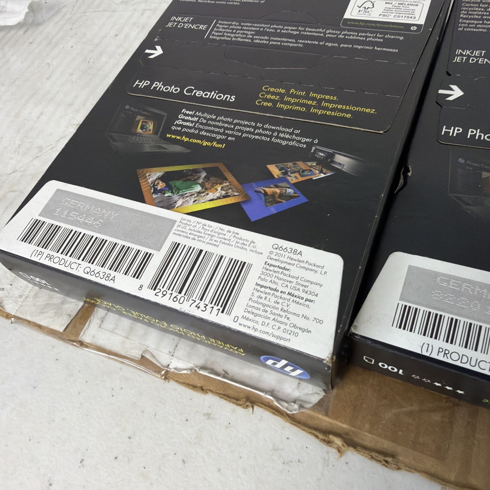 HP Advanced & Everyday Photo Paper 100 Sheets 4×6 Glossy CR759A & Q6638A Sealed