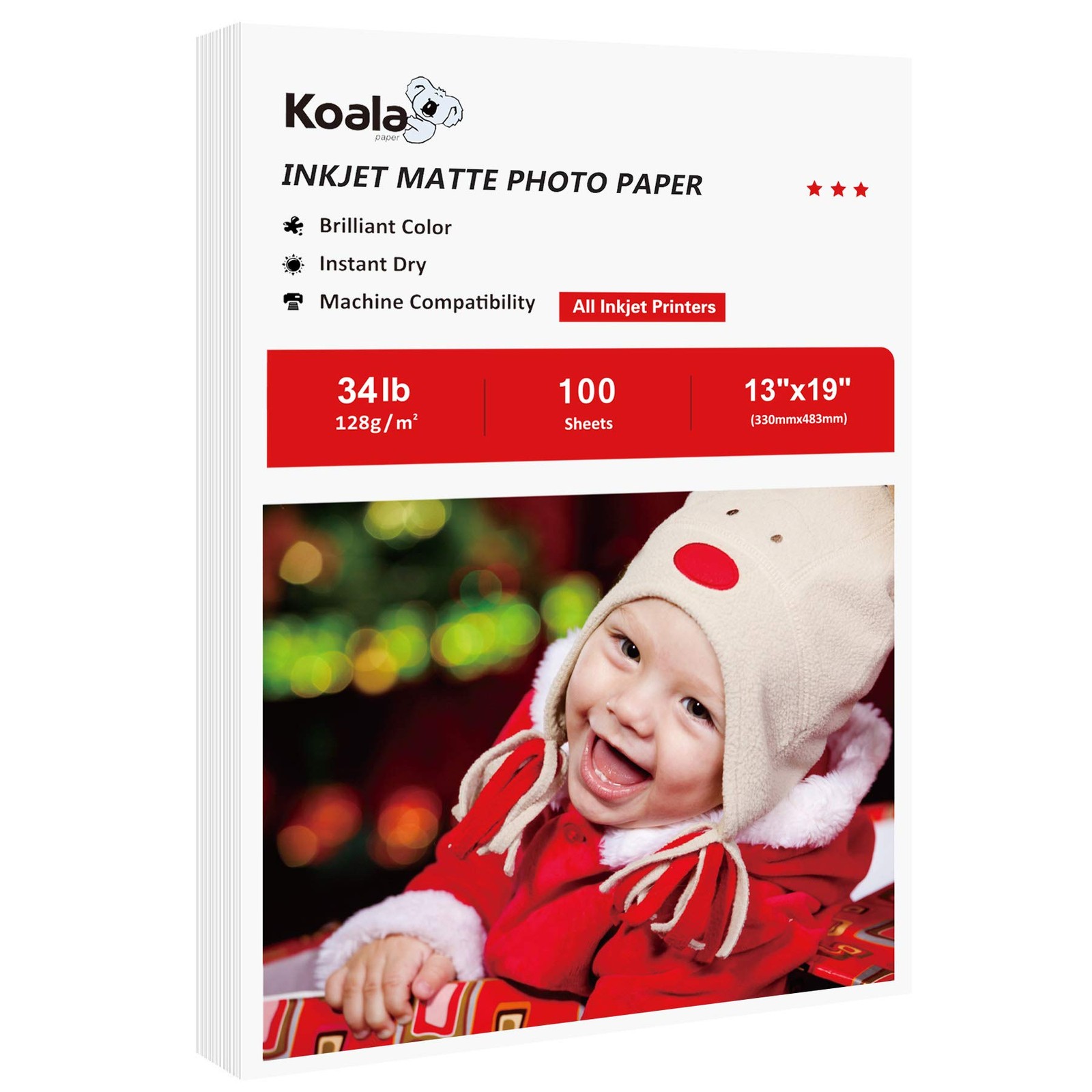 Koala Thin Inkjet Paper 13×19 Inch Matte Photo Paper 6.5Mil 100 PCS Sheets