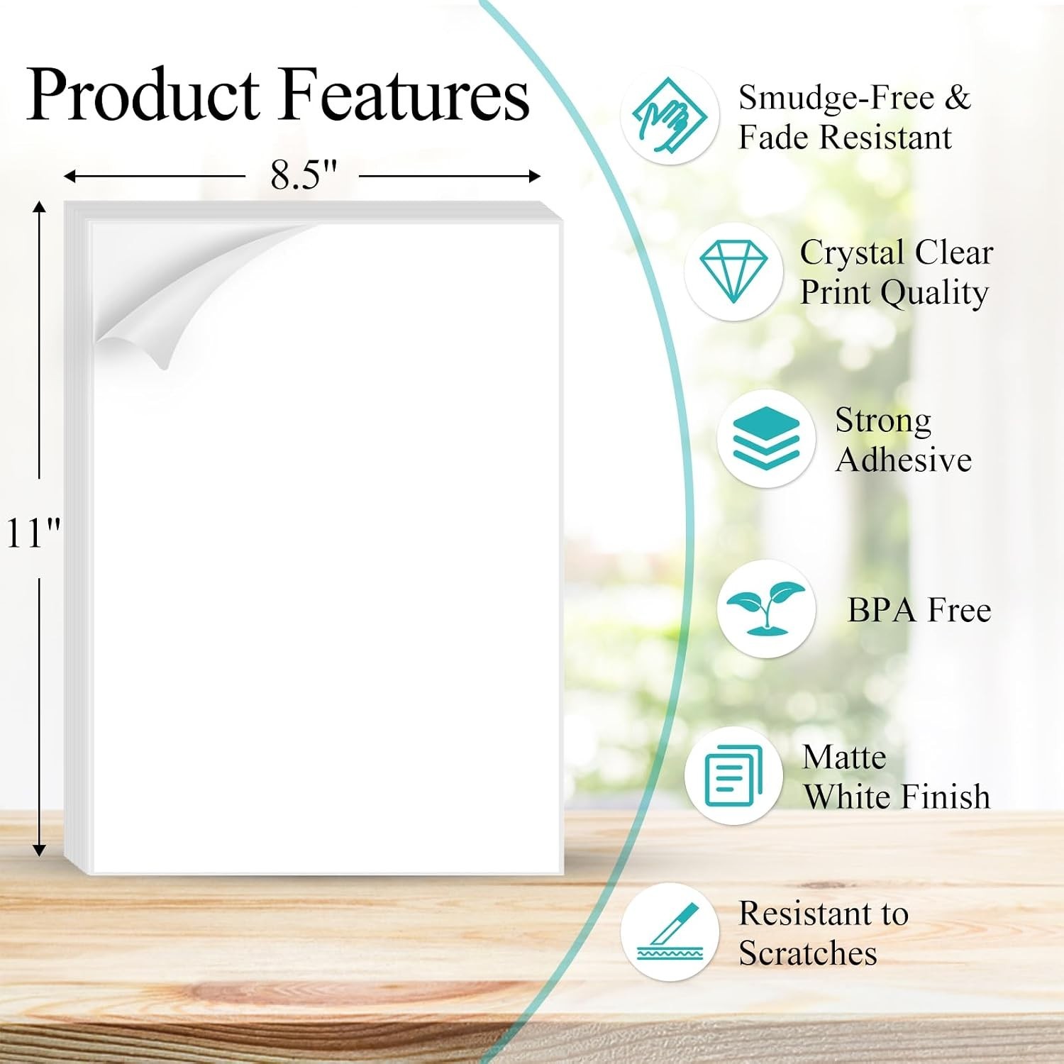 Versatile 25 Sheets Matte White Label Paper, Perfect for Crafters & Business