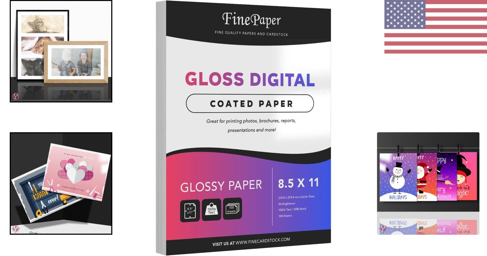 Double-Sided Glossy Paper – 8.5×11 – 100 Sheets – Ideal for Flyers & Brochures
