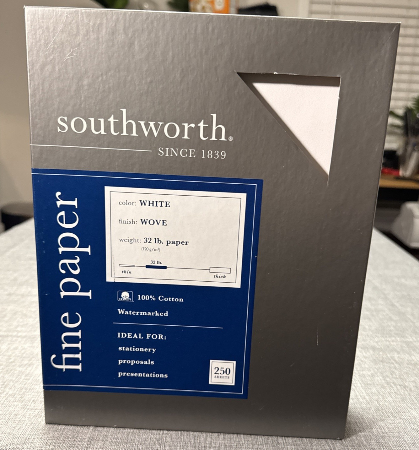 Southworth Parchment Paper 32 lb White Wove 100 Bright 8.5 x 11 750 sheets