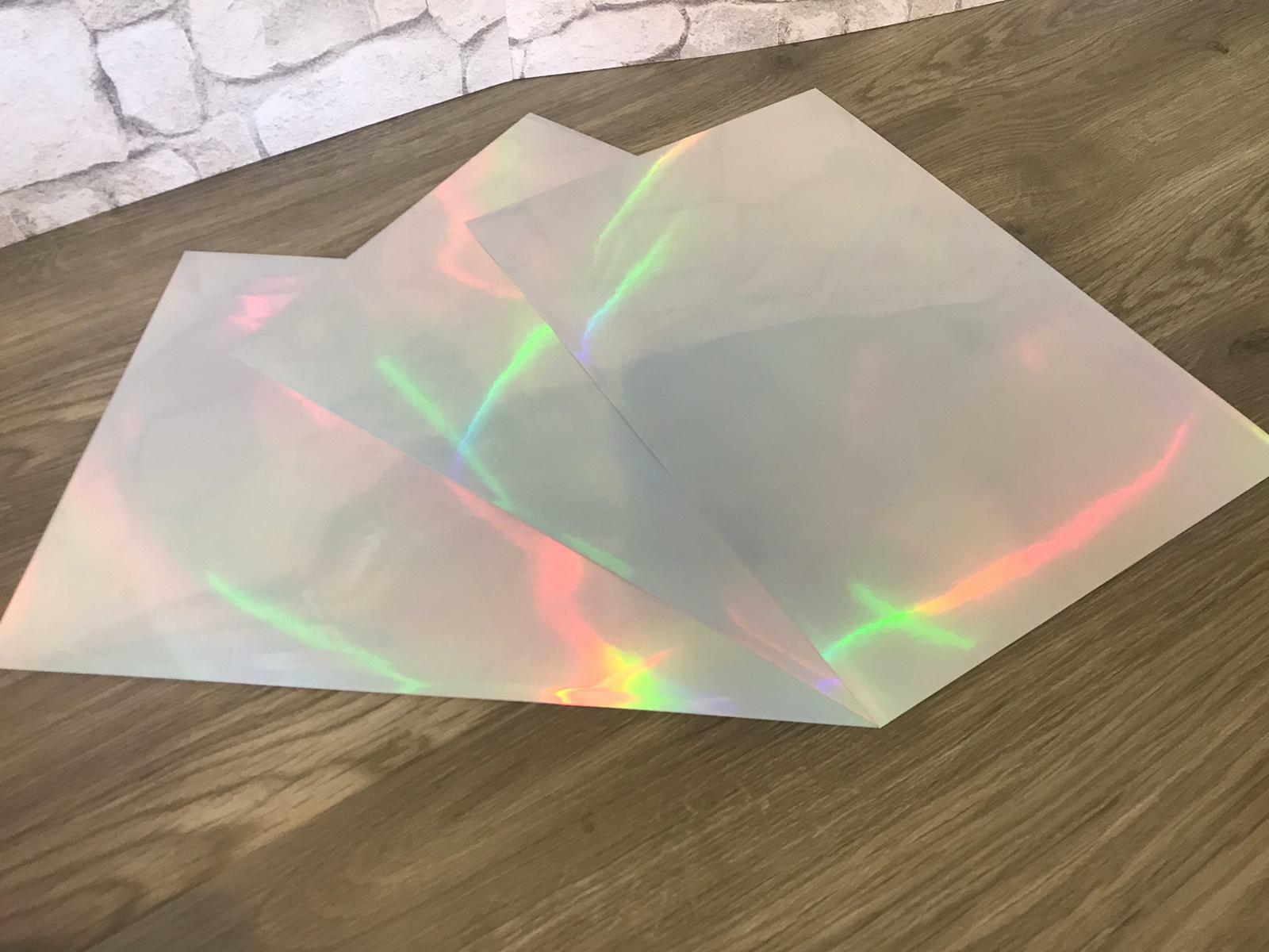 10 A4 Premium HOLOGRAPHIC Self Adhesive LASER Printable PP Film Sticker Sheets