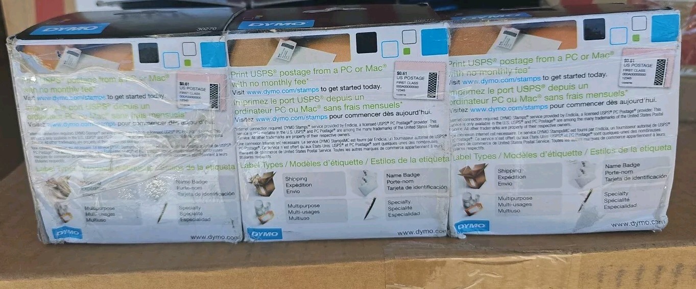 Lot of 3 Dymo 30270 LW Continuous roll 2-1/4 X 300ft 900ft Total