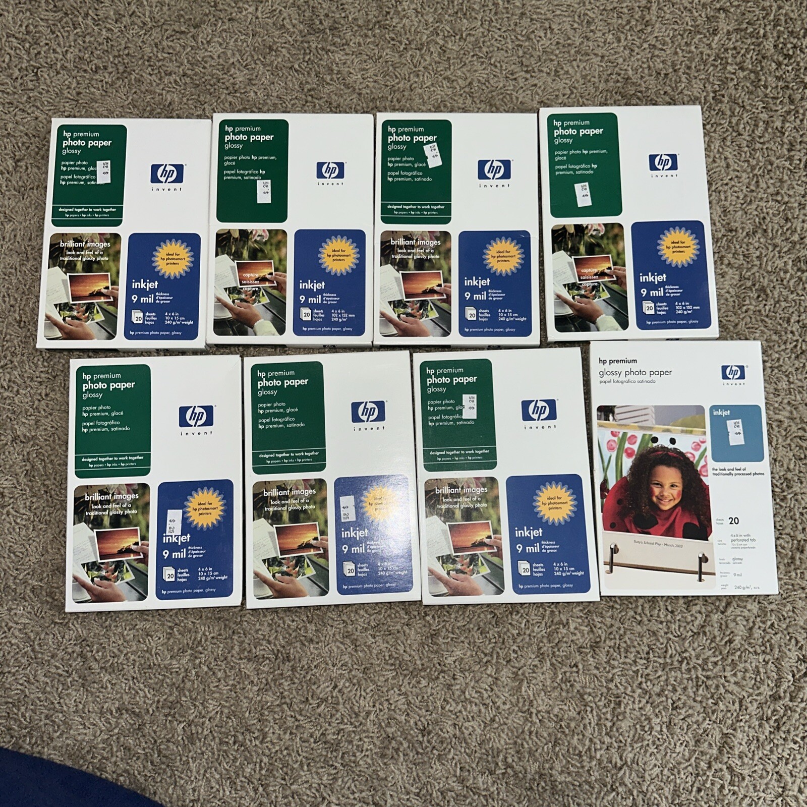 HP Premium Glossy Photo Paper 4″x6″ Inkjet Printing #Q1988A 20 Pack 8 packages