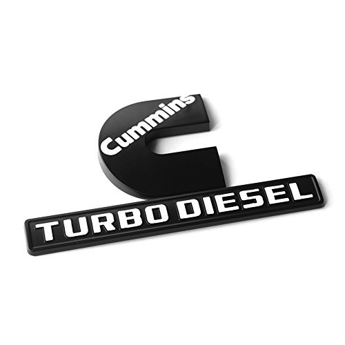 2Pack OEM Black Cummins Turbo Emblem Compatible with 2500 Black with white