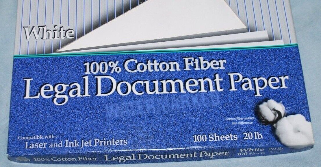 (NEW) Southworth White Legal Document Paper 100 sheets 33CF Ink Jet Laser 20Lb