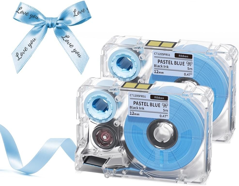 Phomemo A30 P15 Ribbon Label for Gift Wrapping, Bows Bouquets ,Party,12mm x 5m
