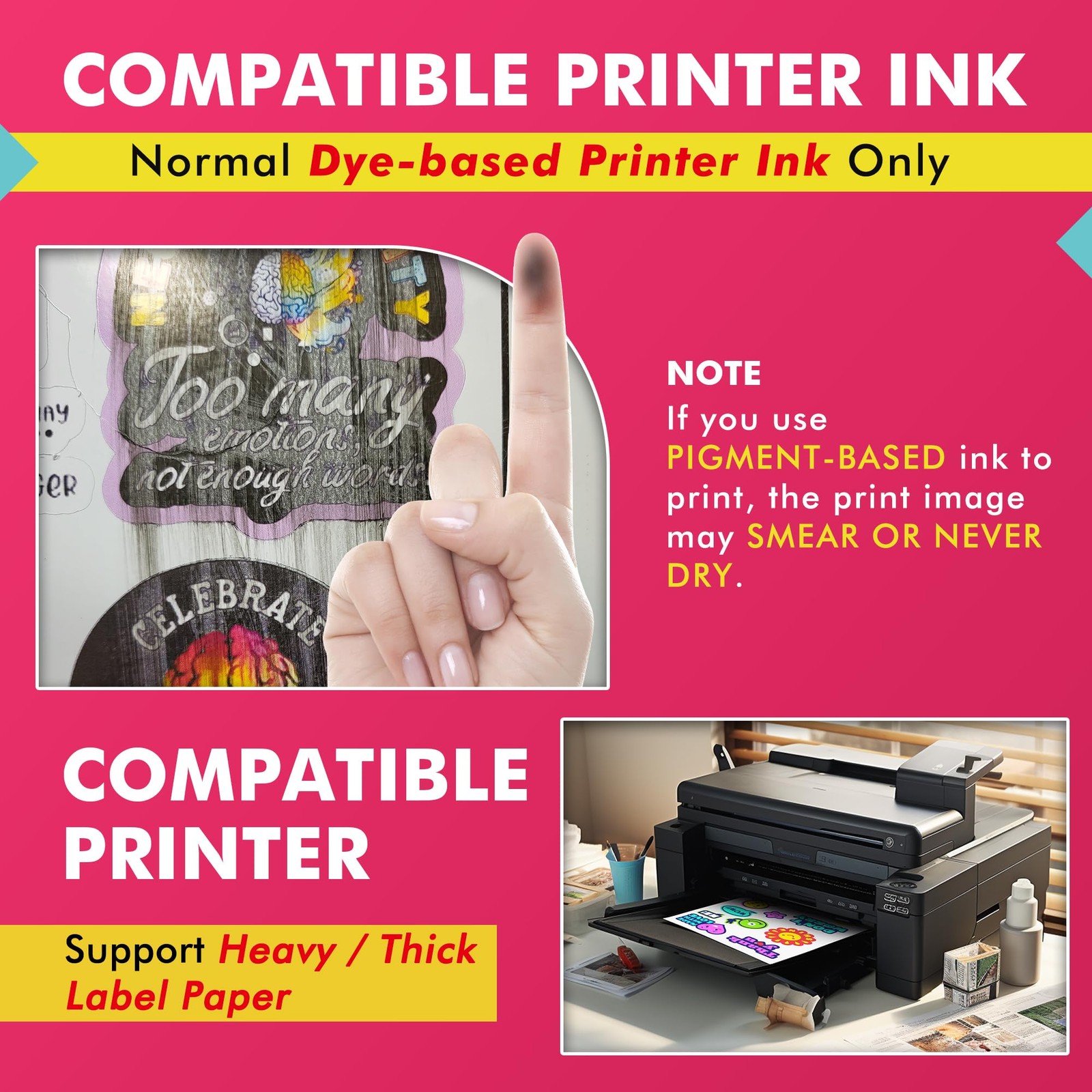 Koala Printable Vinyl Sticker Paper for Inkjet and Laser Printers, 25 Sheets …